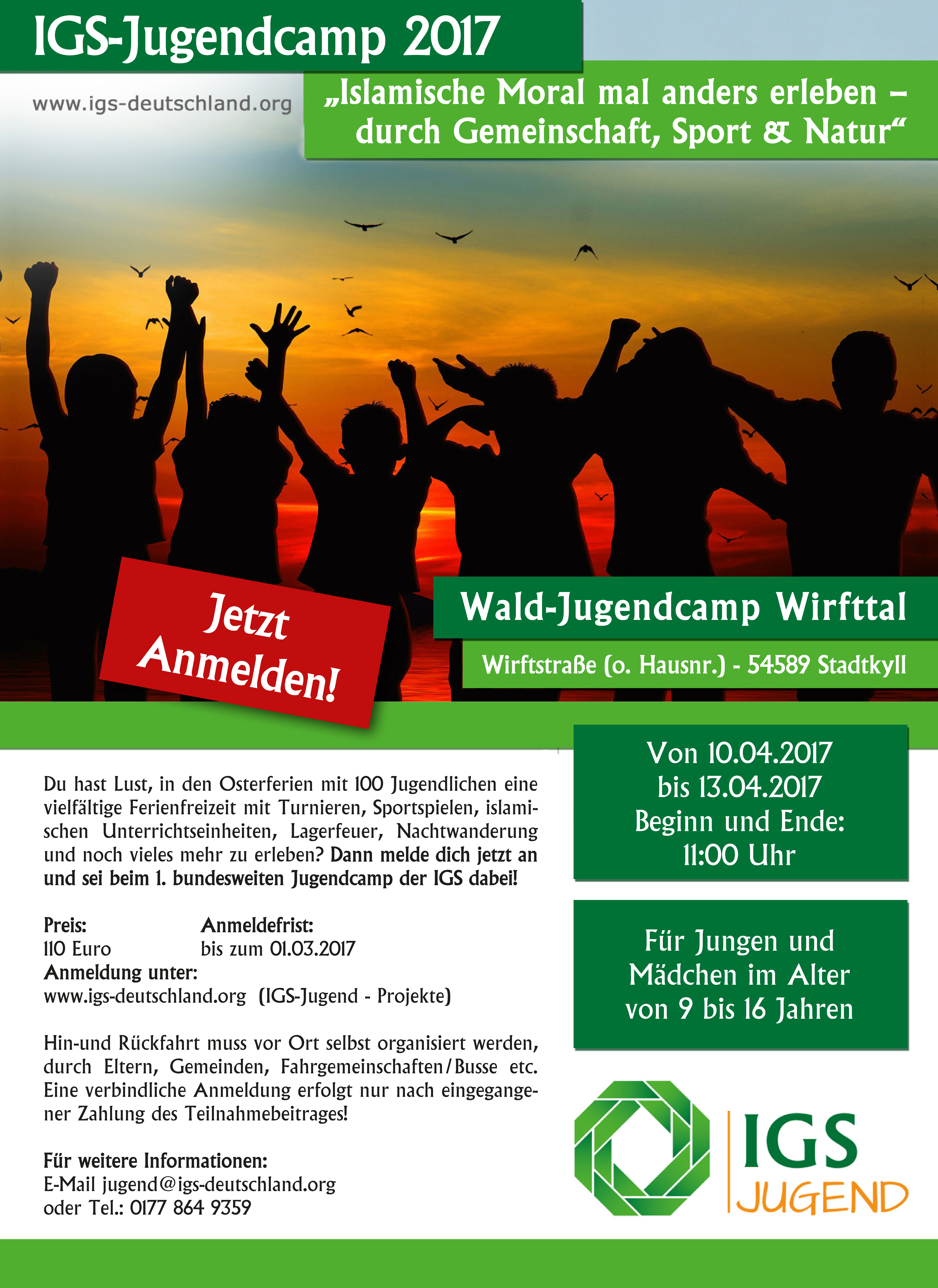 Flyer Jugendcamp 2017 IGS JUGEND Anmeldung